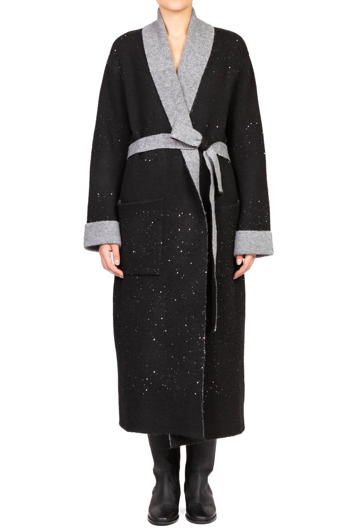 Vicolo - Cappotto in maglia con micro paillettes Art. 77003F