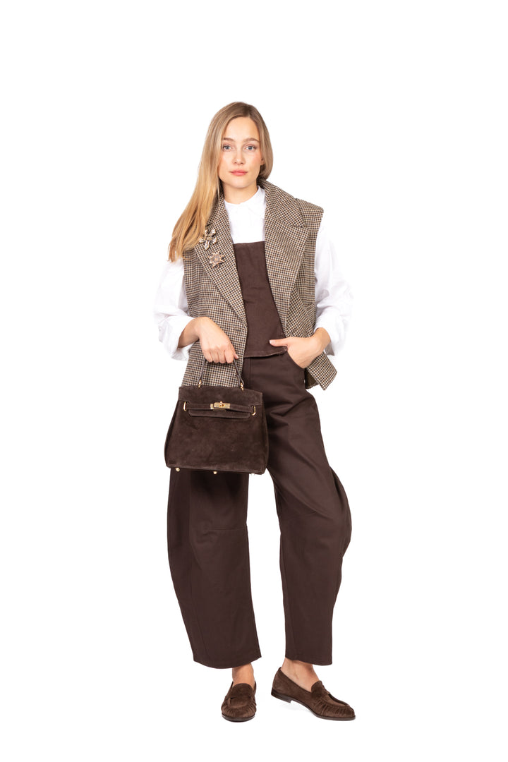 Tensione In - Gilet pied de poule con spille Art. W25J393