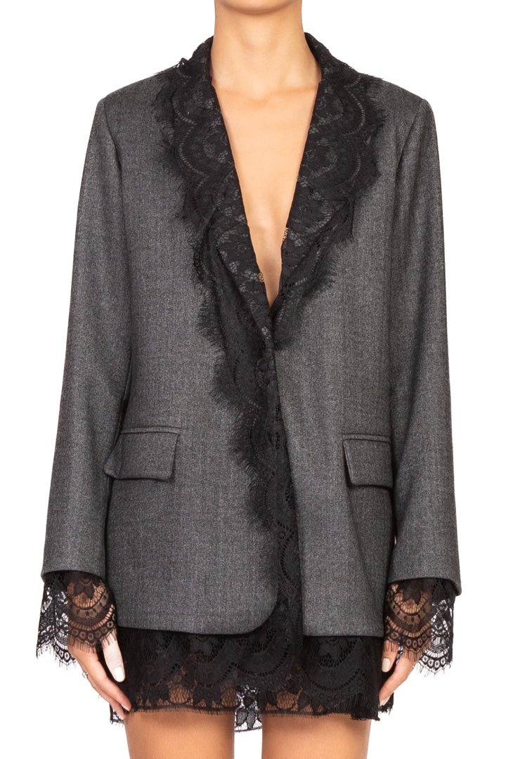 Tensione In - Giacca due bottoni inserti pizzo Art. 37617