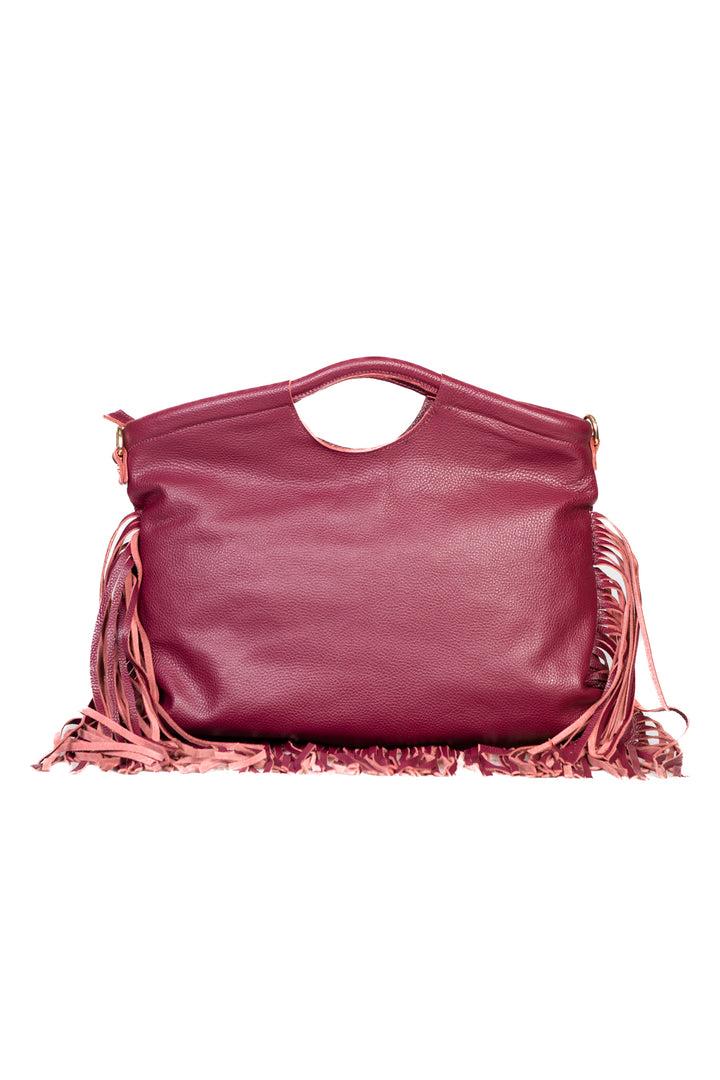 Upper - Borsa in pelle con frange