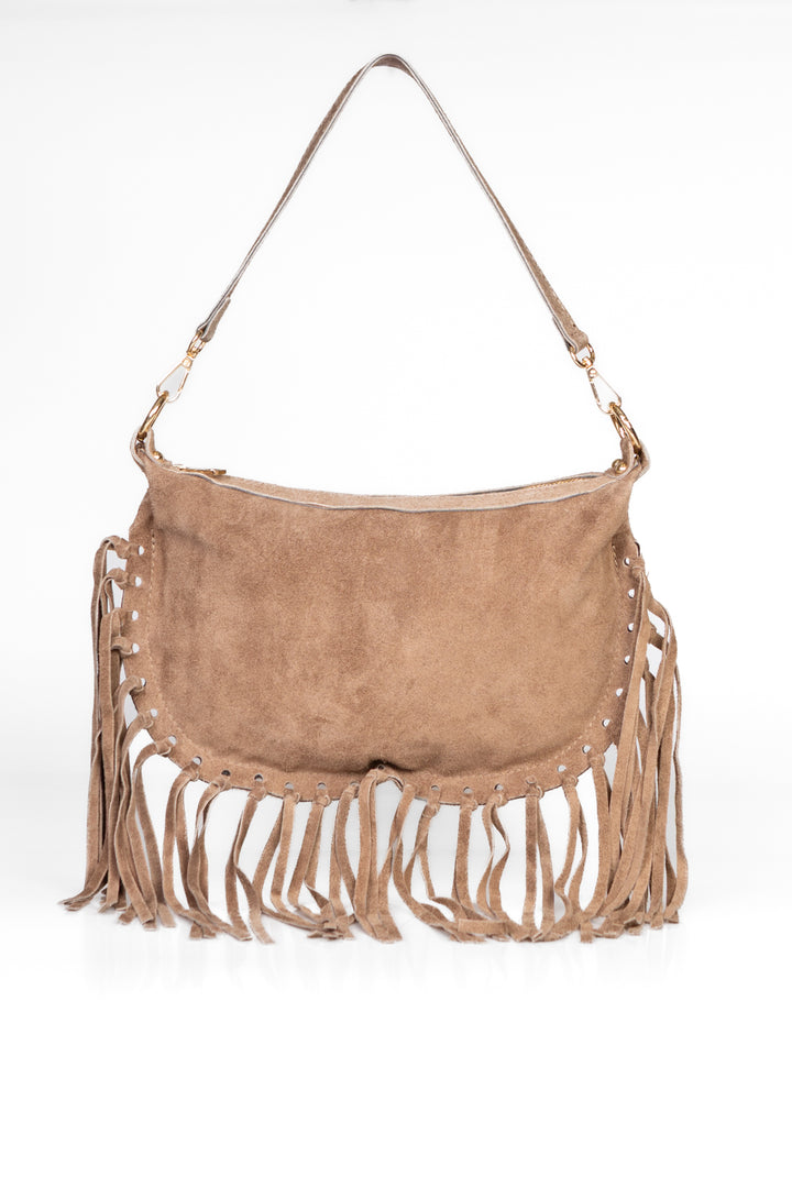 Upper - Borsa scamosciata con frange