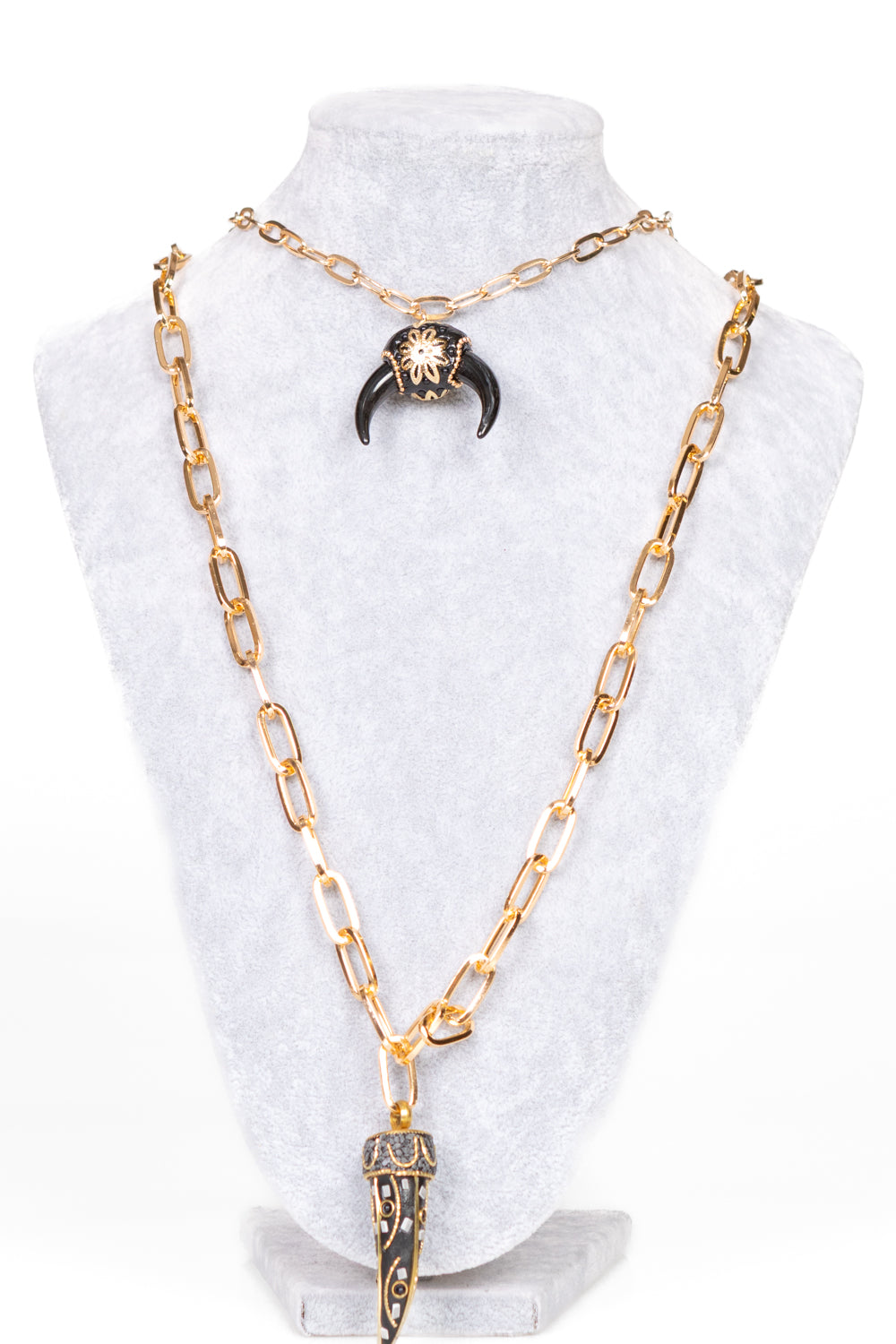 Upper - Collana PHIONA  doppia catena corno