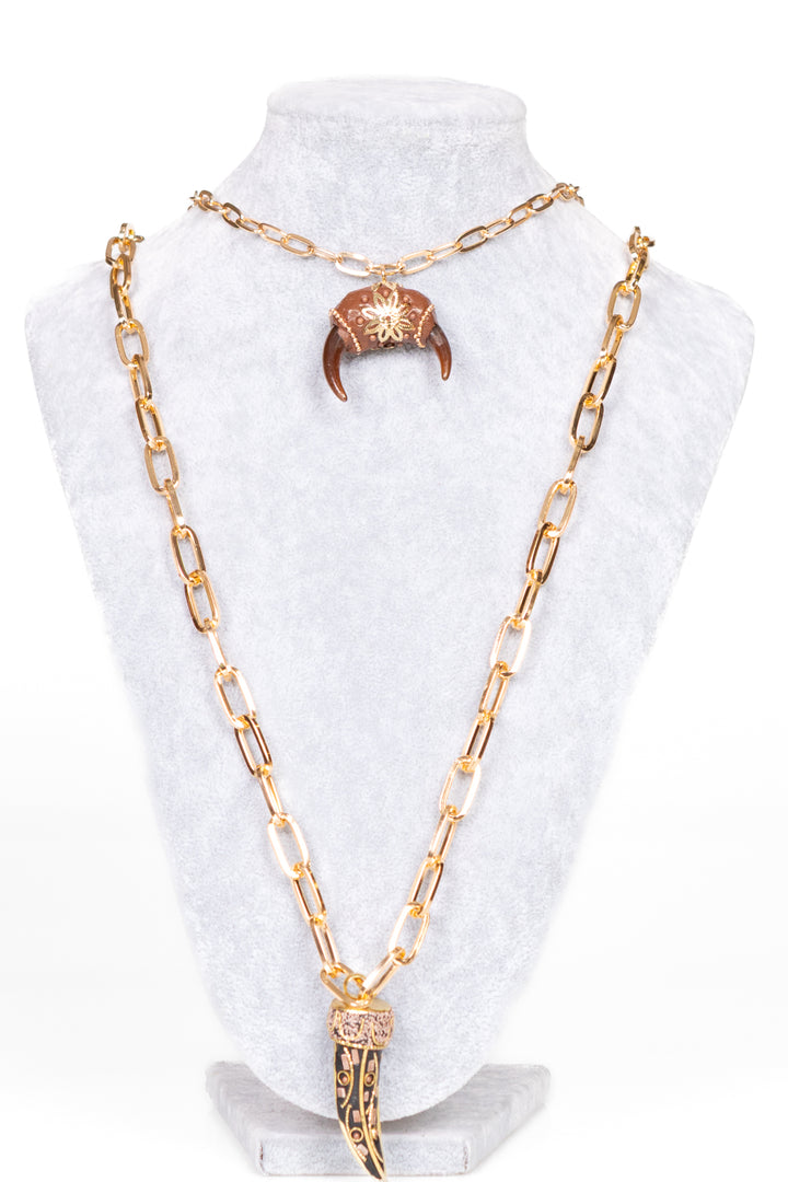 Upper - Collana PHIONA  doppia catena corno