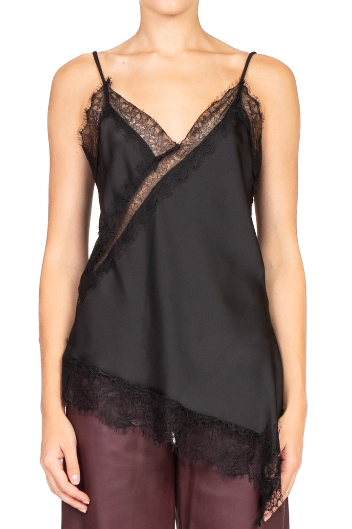 Vicolo - Top asimmetrico intarsi pizzo Art. TF0861