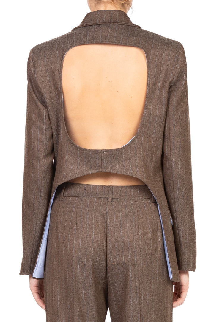 Vicolo - Giacca gessata un petto con apertura posteriore Art. TF0674