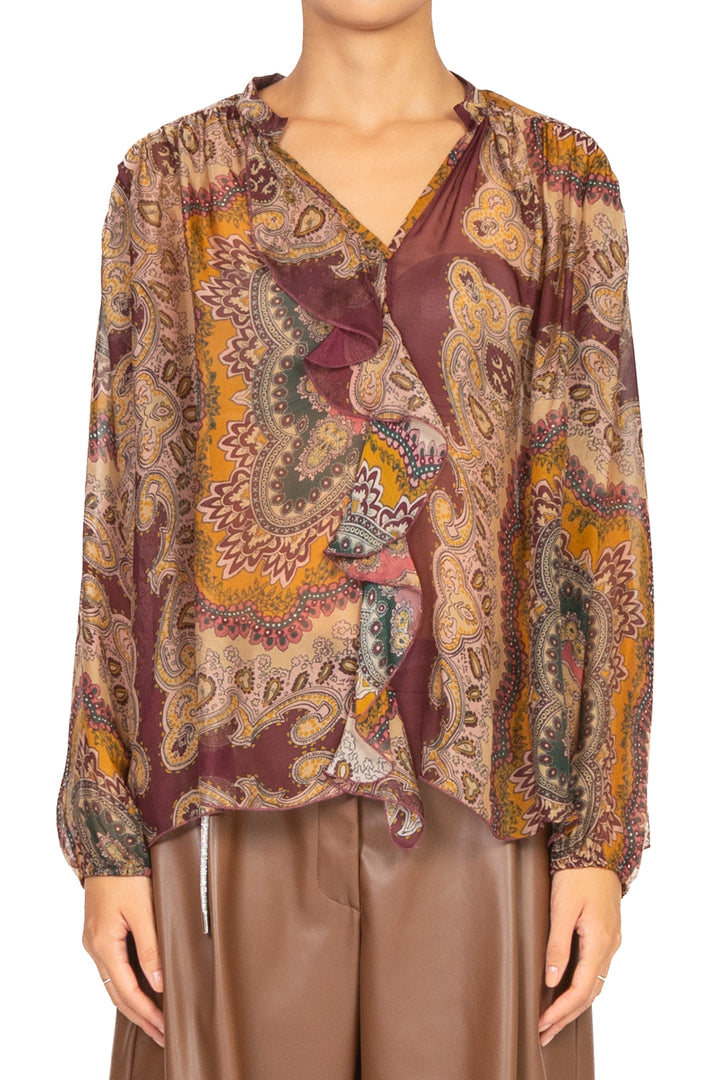 Dixie - Camicia fantasia con rouches Art. C207Y015A