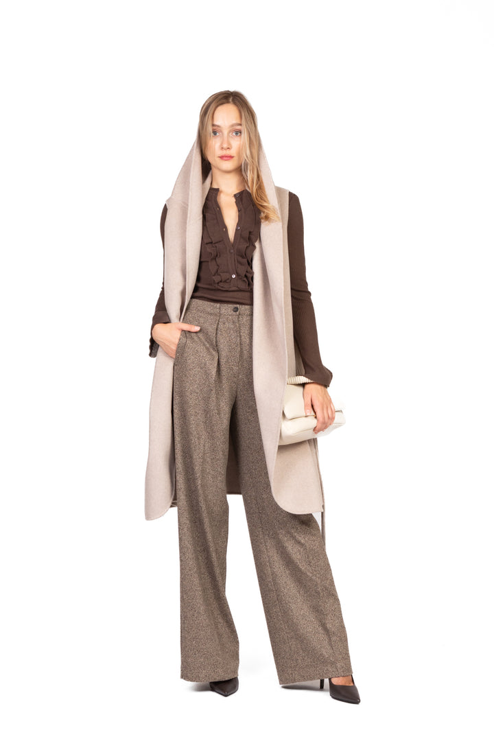 Vicolo - Cappotto hand made smanicato con cinta Art. TF0056