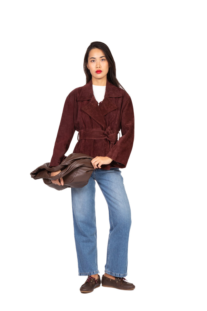 Vicolo - Giacca in crosta con cintura Art. TF0269