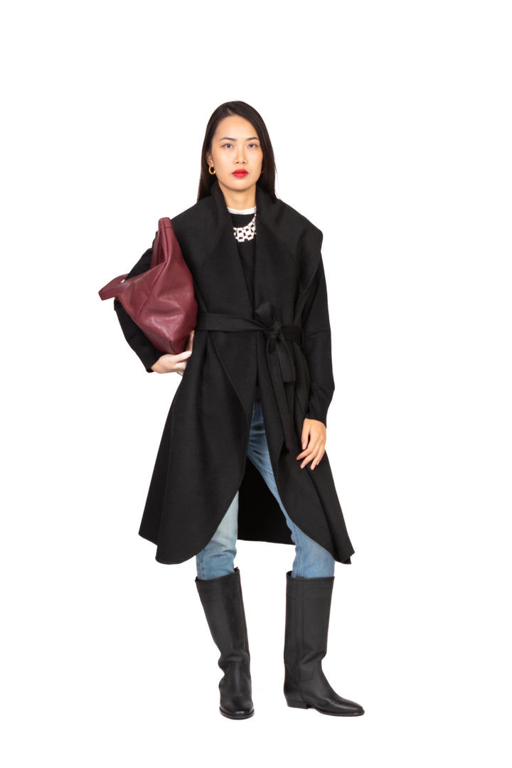 Vicolo - Cappotto hand made smanicato con cinta Art. TF0056