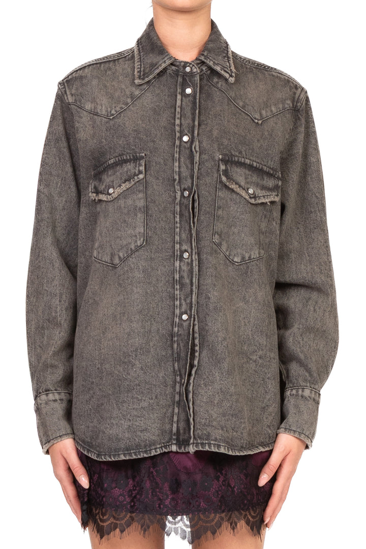 Tensione In - Camicia over in denim Art. SWEEG-BLACK