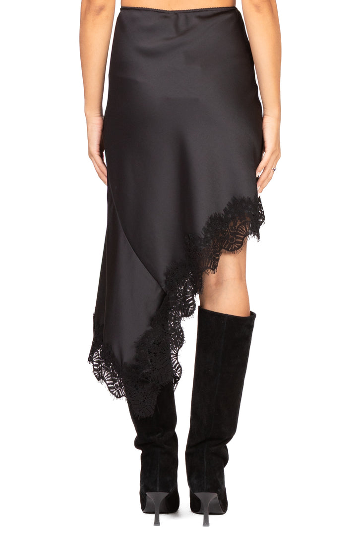 Tensione In - Gonna satin asimmetrica con pizzo Art. 37635