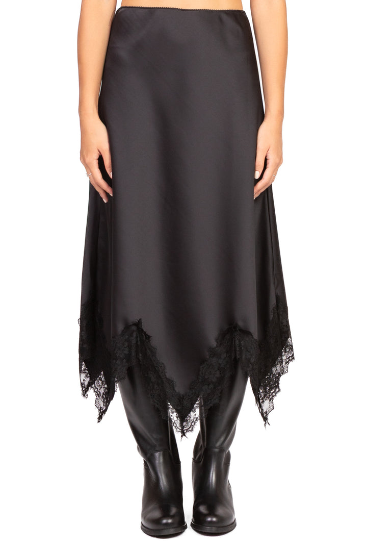 Tensione In - Gonna satin intarsi pizzo Art. 37656