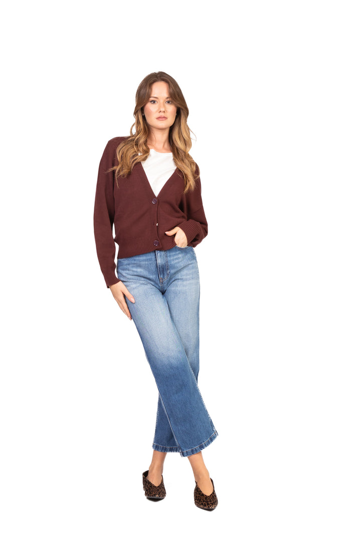 Vicolo - Cardigan scollo V bottone gioiello Art. 77164F