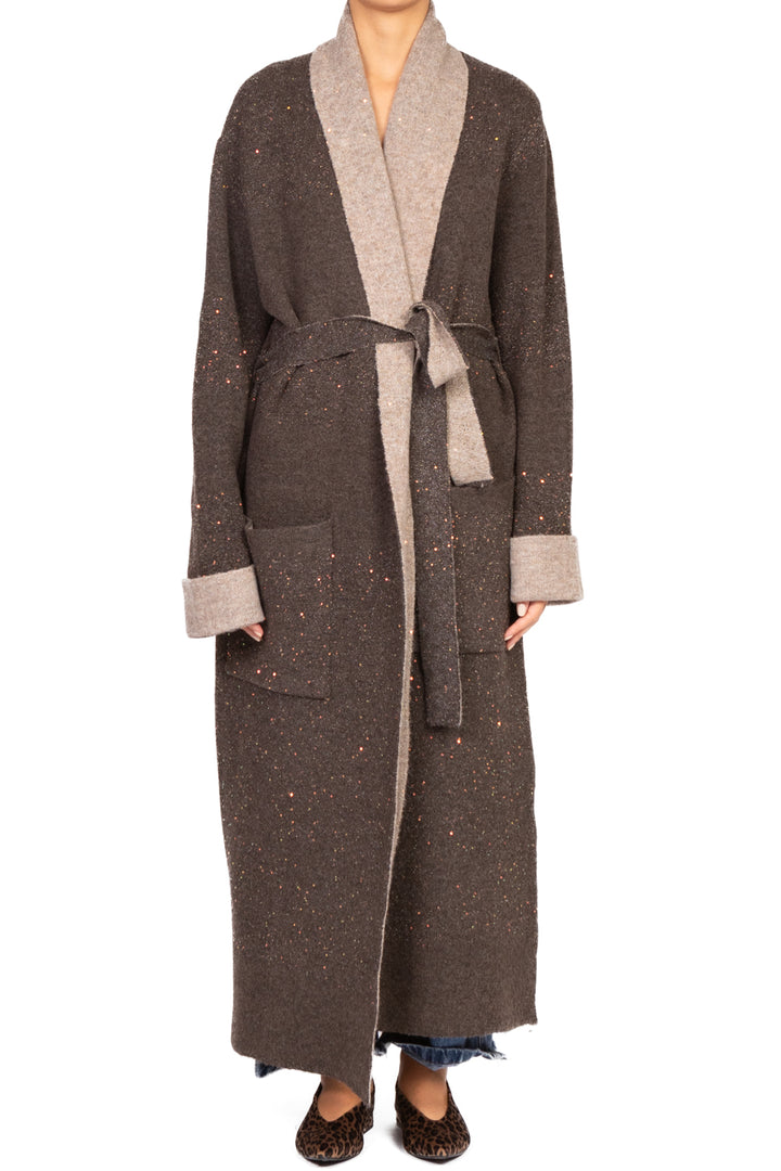 Vicolo - Cappotto in maglia con micro paillettes Art. 77003F