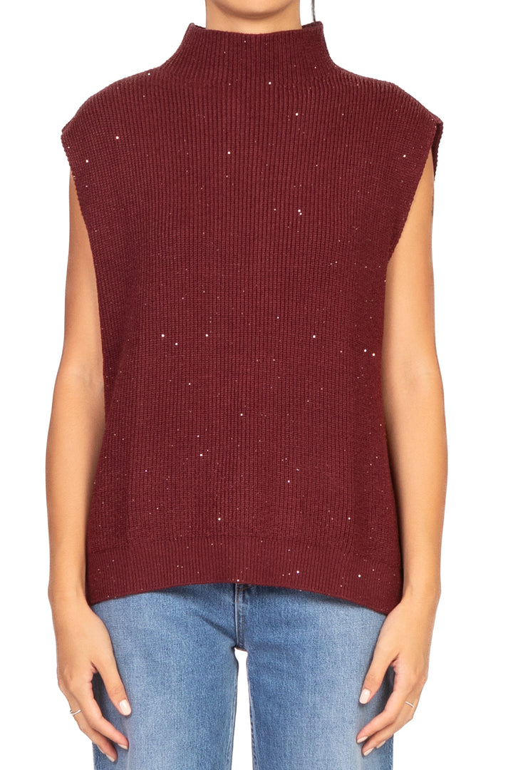 Have One - Gilet mezzo collo con micro paillettes Art. LNC-P001