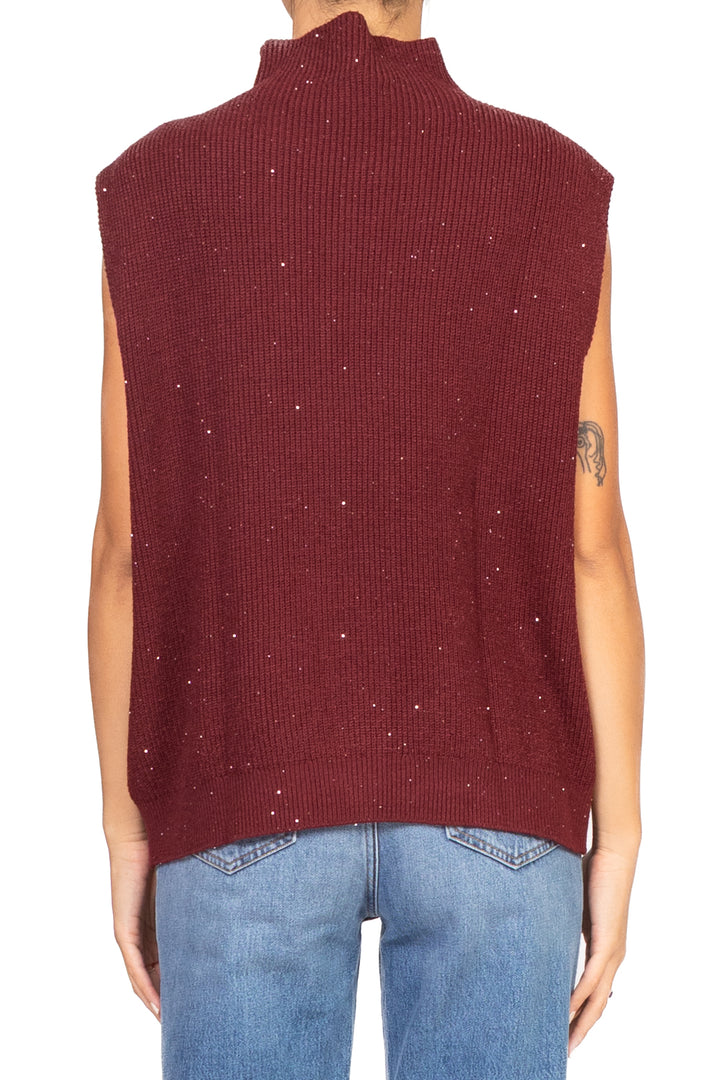 Have One - Gilet mezzo collo con micro paillettes Art. LNC-P001