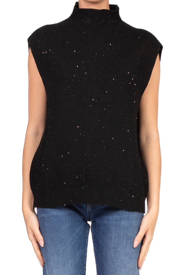 Have One - Gilet mezzo collo con micro paillettes Art. LNC-P001
