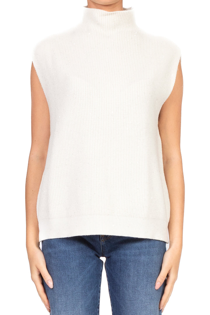 Have One - Gilet mezzo collo con micro paillettes Art. LNC-P001