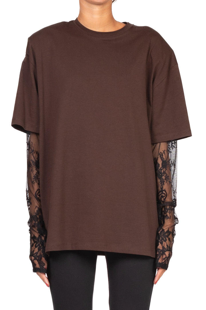 Vicolo - T-Shirt over maniche pizzo Art. UF0062