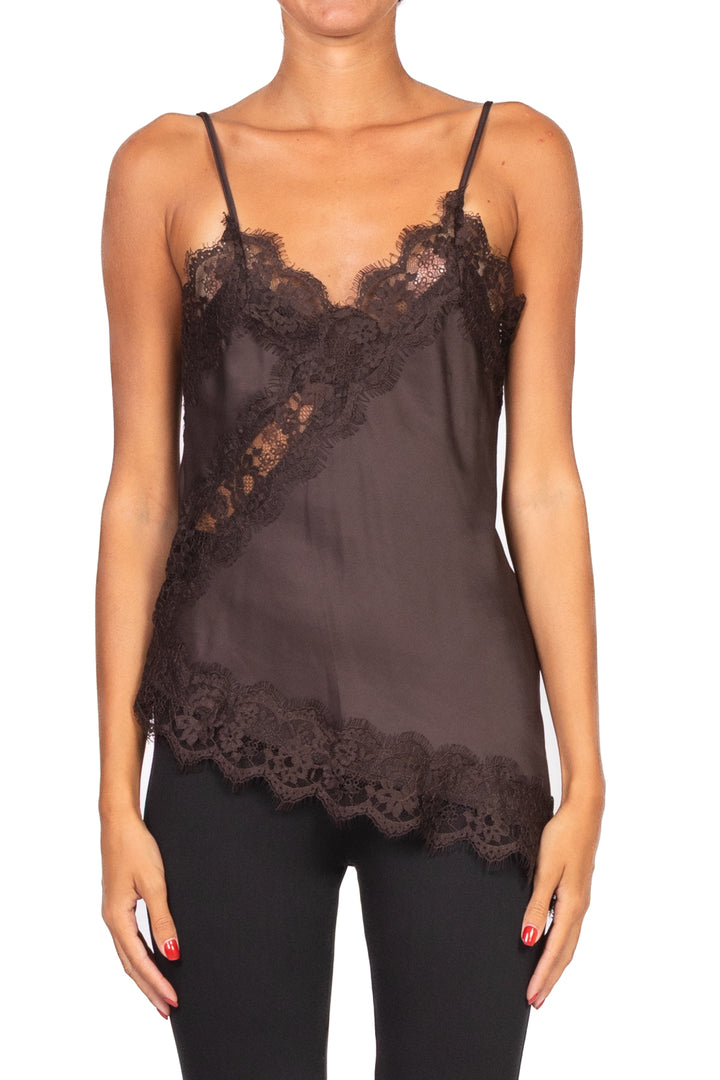 Vicolo - Top asimmetrico intarsi pizzo Art. TF0861