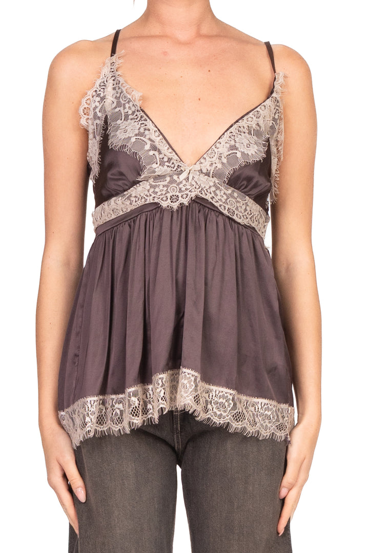 Vicolo - Top in satin con intarsi pizzo Art. TF1086