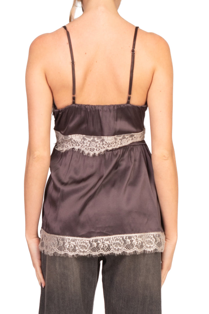 Vicolo - Top in satin con intarsi pizzo Art. TF1086