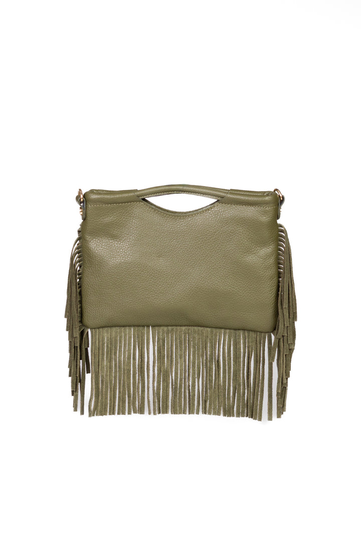 Upper - Pochette in pelle con frange