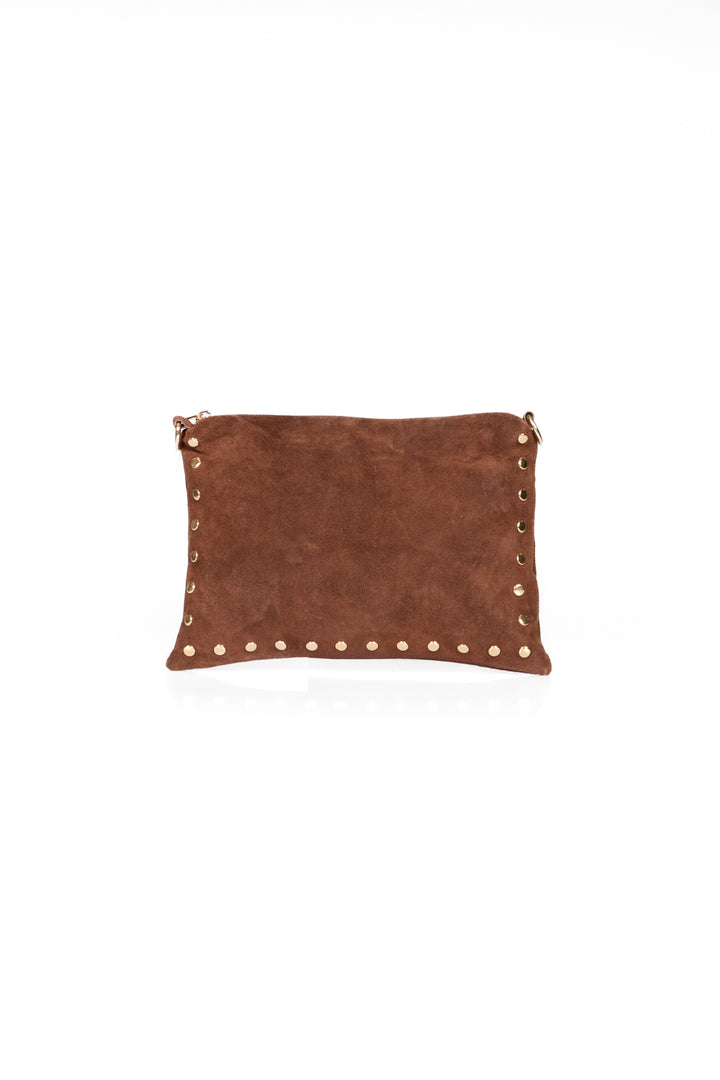 Upper - Pochette scamosciata con borchie