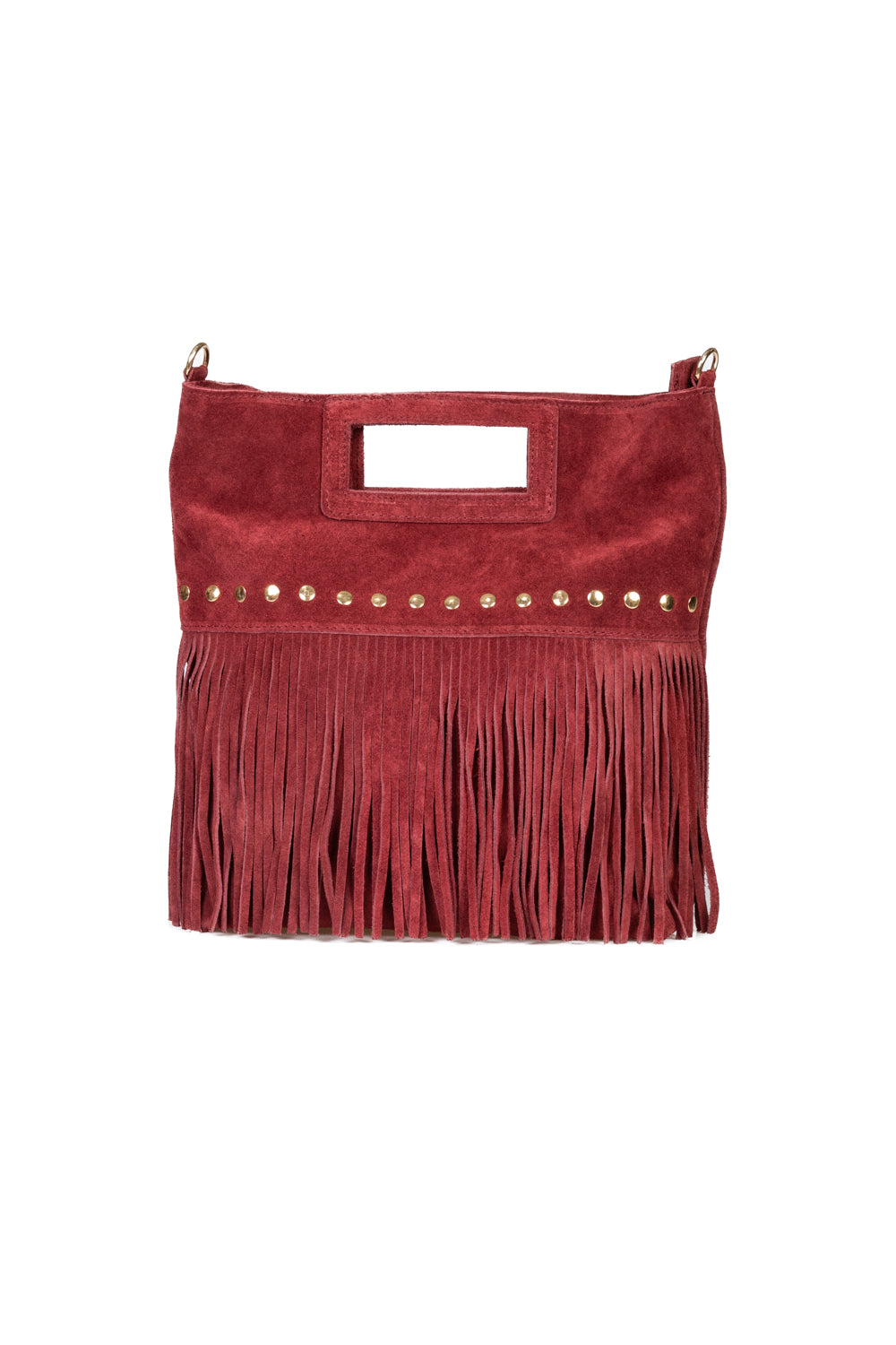 Upper - Borsa a mano con frange e borchie