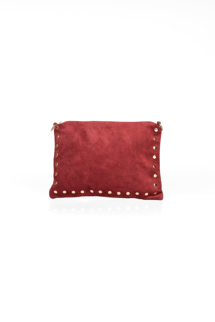 Upper - Pochette scamosciata con borchie