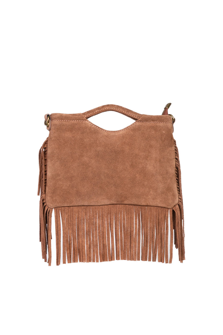 Upper - Pochette scamosciata con frange