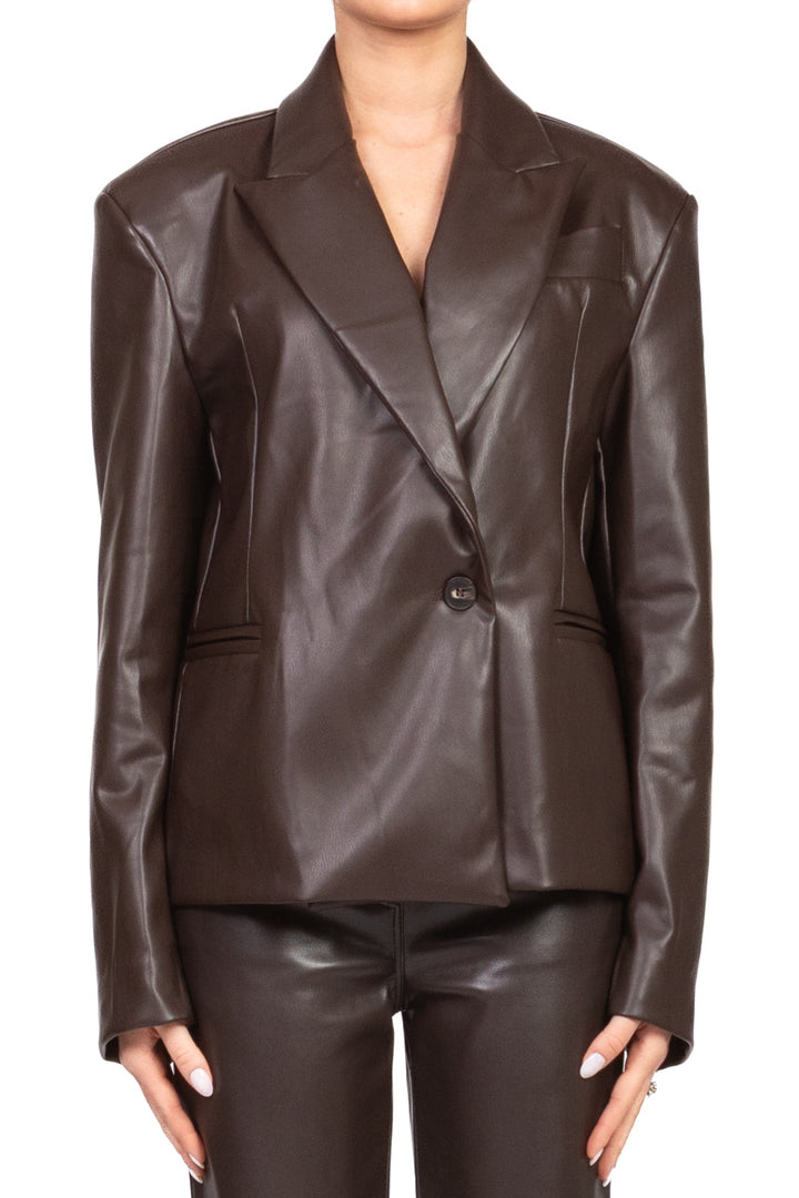 Tensione In - Giacca ecopelle doppio petto Art. W25J711