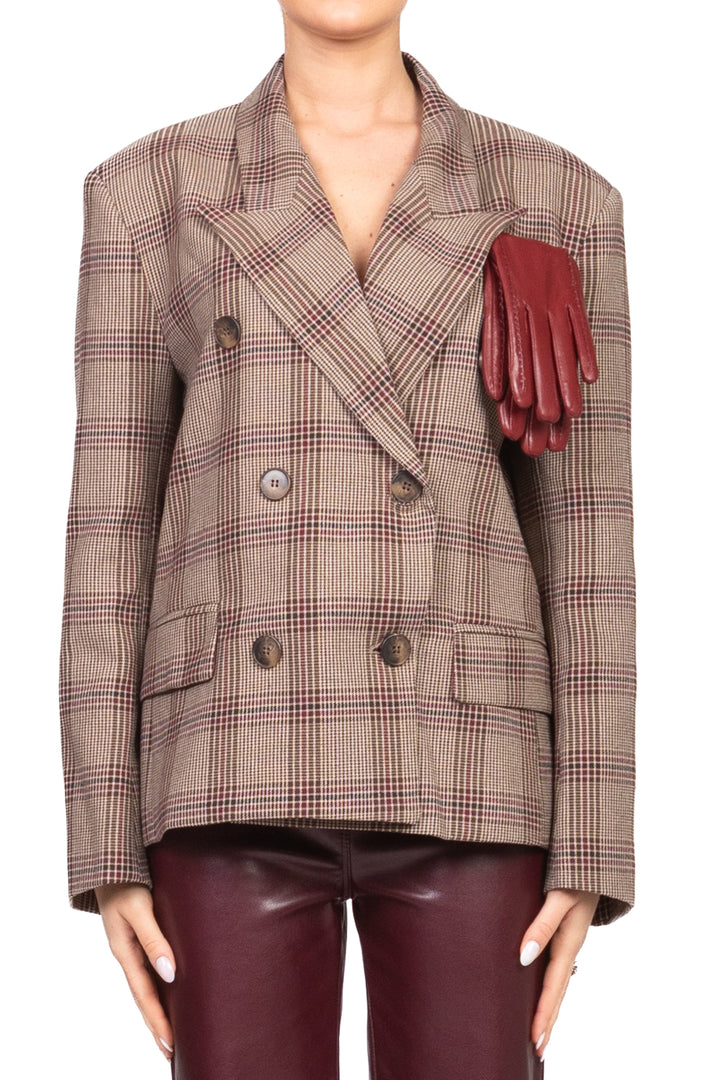 Tensione In - Giacca check doppio petto con guanti Art. 37909