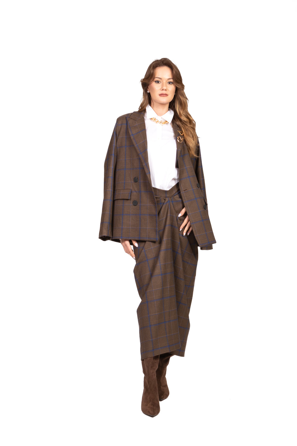 Tensione In - Giacca check doppio petto con spille Art. RS960