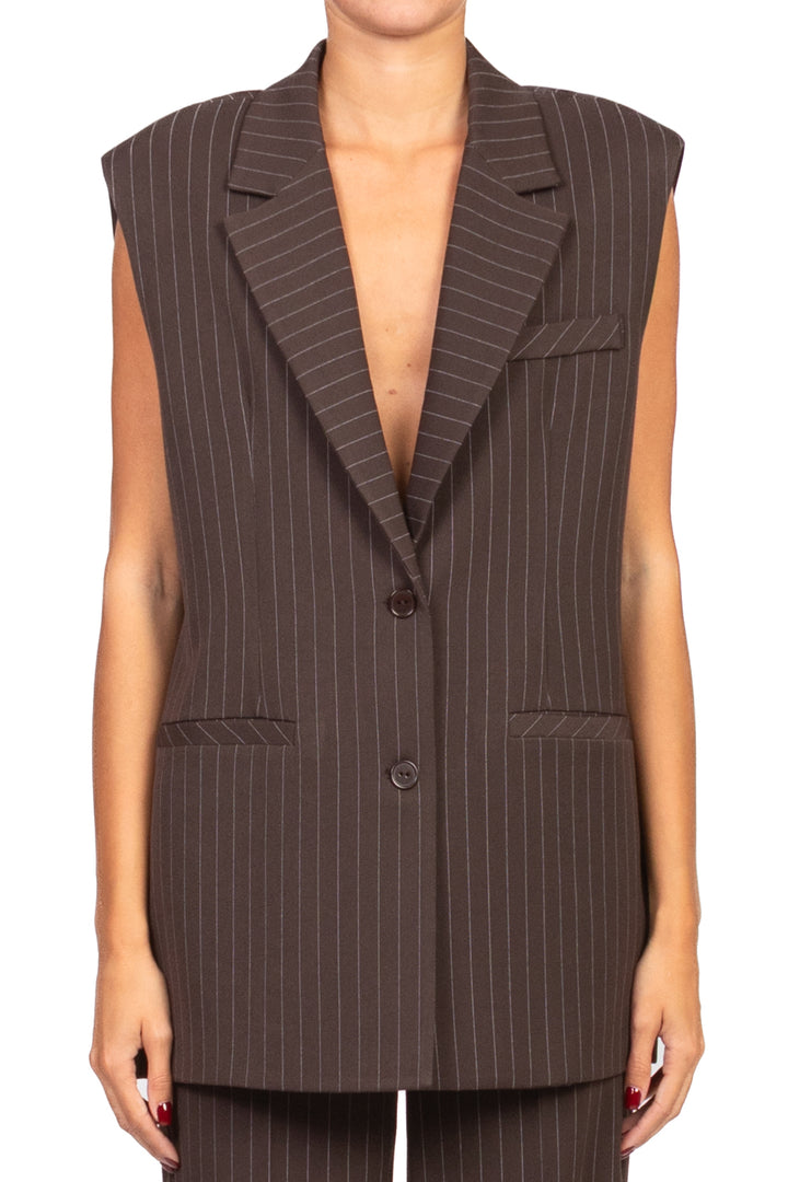 Imperial - Gilet gessato con bottoni posteriori Art. LC99KKK