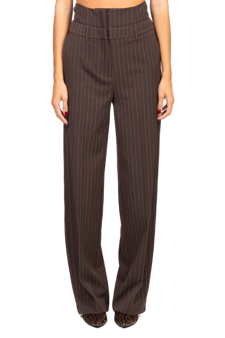 Imperial - Pantalone palazzo gessato doppia patta Art. P6E9KKK