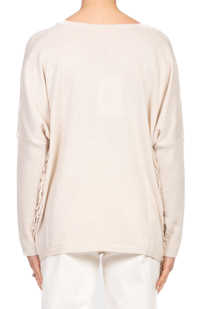 Kontatto - Maglia scollo V con frange Art. 3M1074NI