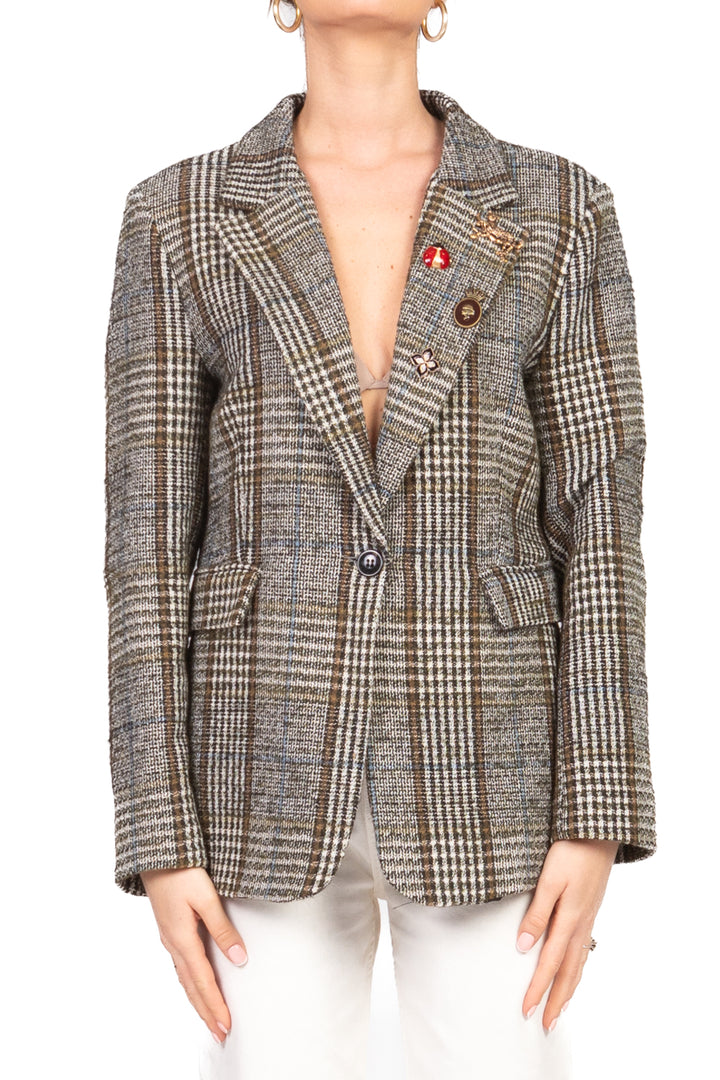 Tensione in - Giacca check con spille Art. 26B1272