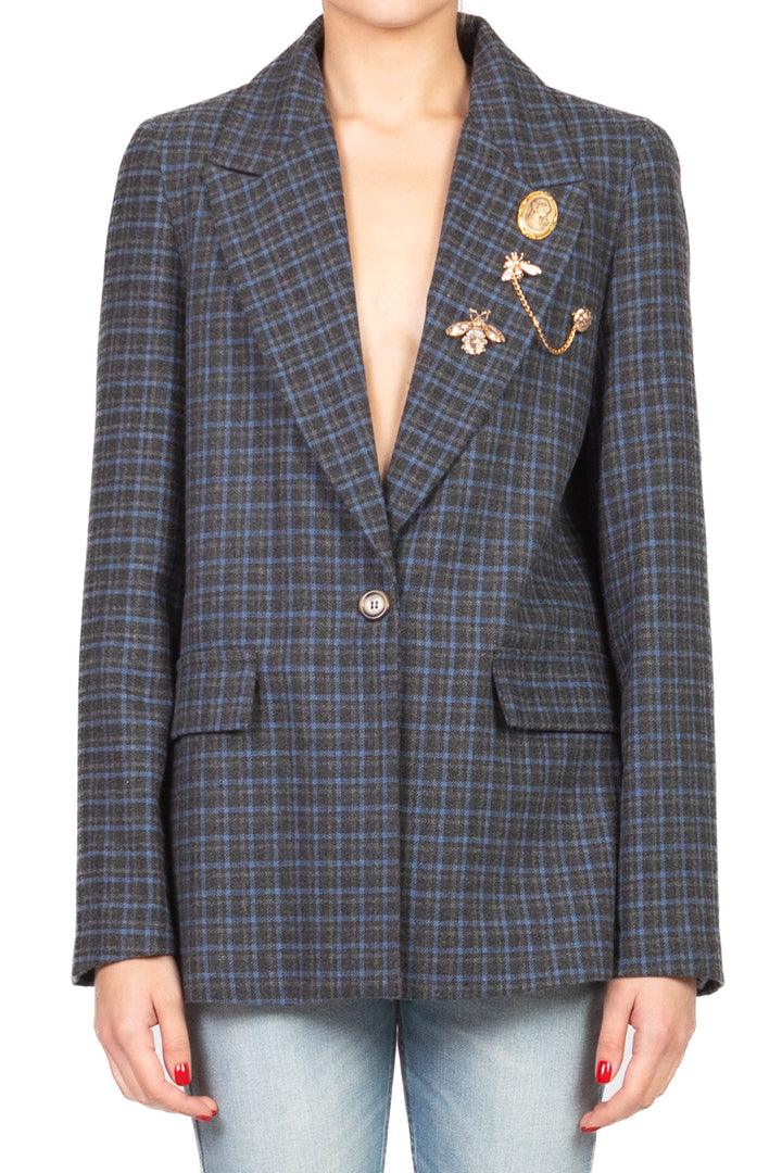 Vicolo - Giacca quadretti con spille Art. TF1921