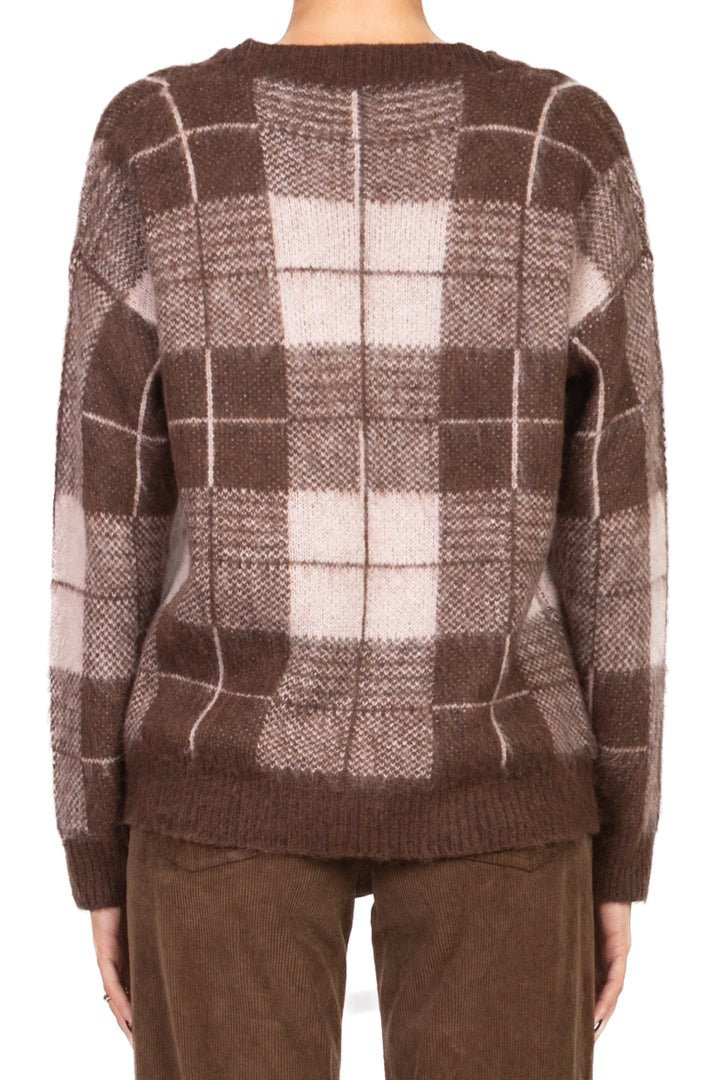 Vicolo - Maglia quadri scollo v Art. 55201F