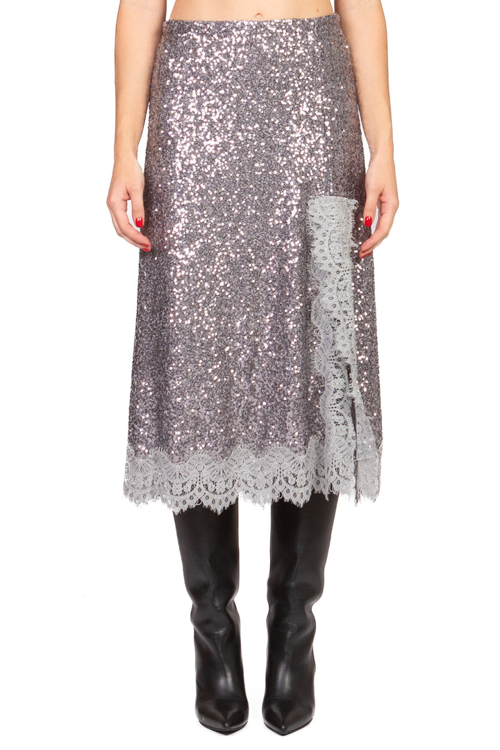 Tensione In - Gonna paillettes con pizzo Art. 37981