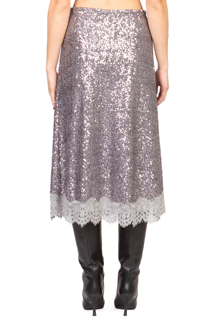 Tensione In - Gonna paillettes con pizzo Art. 37981