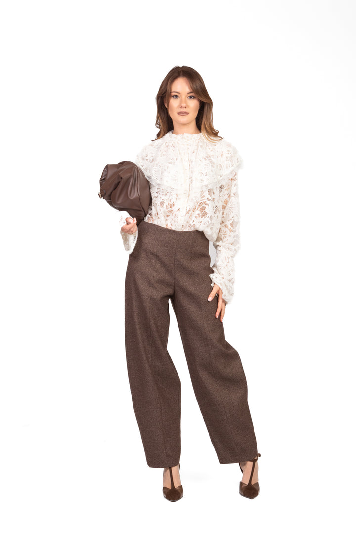 Tensione In - Pantalone barrel puntinato Art. W25P898