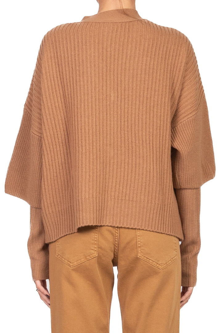 Vicolo - Cardigan a coste con manicotti Art. 55033F