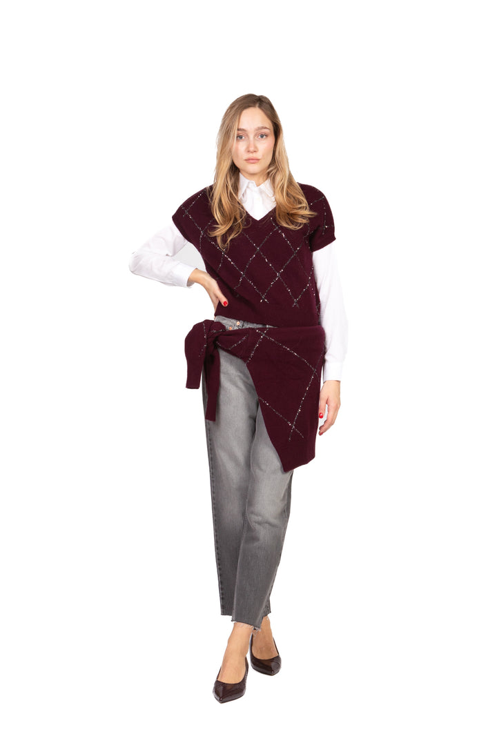 Vicolo - Gilet rombi micro paillettes Art. 77054F