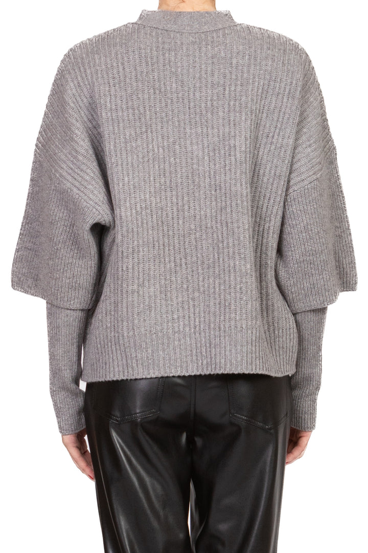 Vicolo - Cardigan a coste con manicotti Art. 55033F