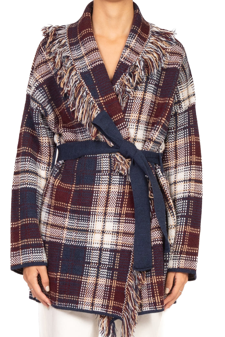 Vicolo - Caban check con cintura Art. 77229F