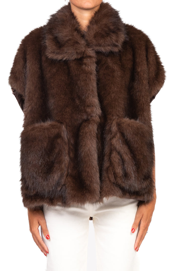 Tensione In - Gilet pelliccia con tessuto posteriore Art. 108T