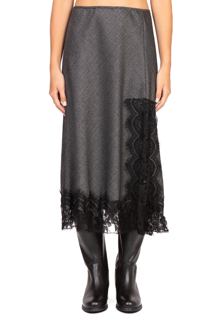 Tensione In - Gonna spigata intarsi pizzo Art. 37619