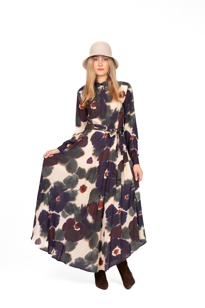 Dixie - Abito fantasia con cintura Art. ALOQYAICA